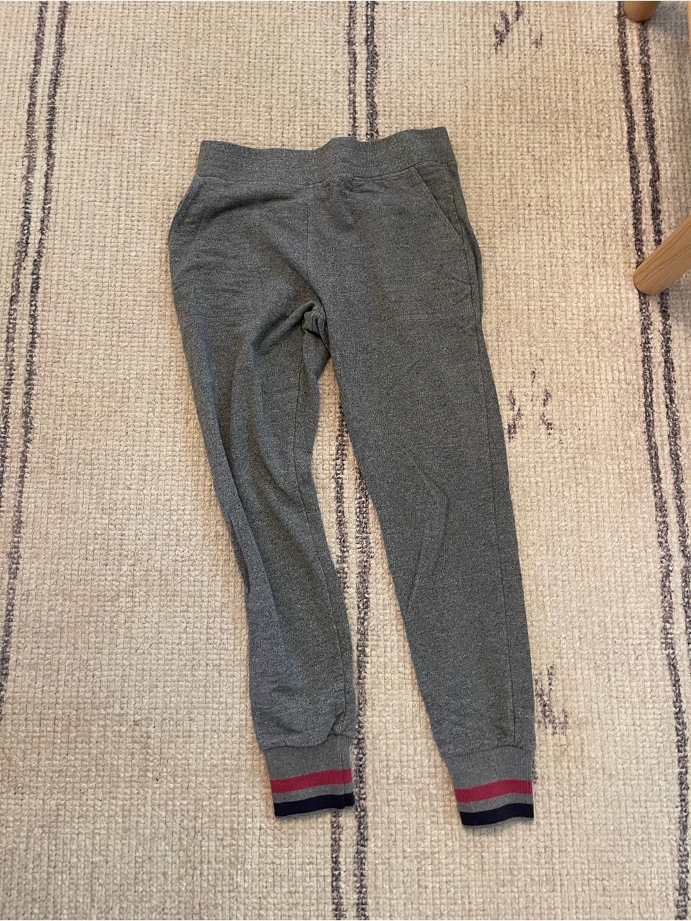 Sundry Gray Kids Sweatpants with Stripe Cuffs